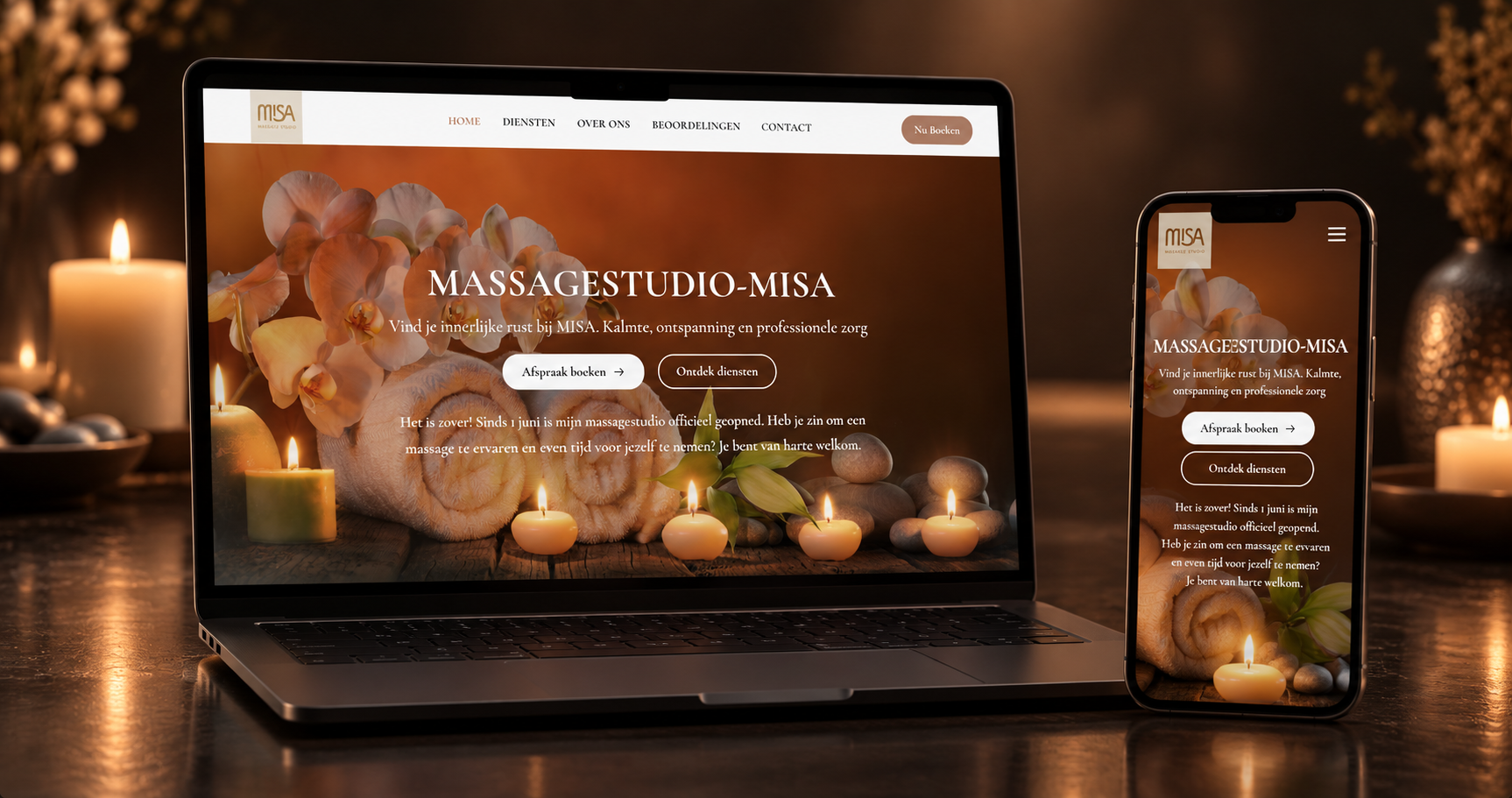 Custom Website met CMS - Massagestudio Misa