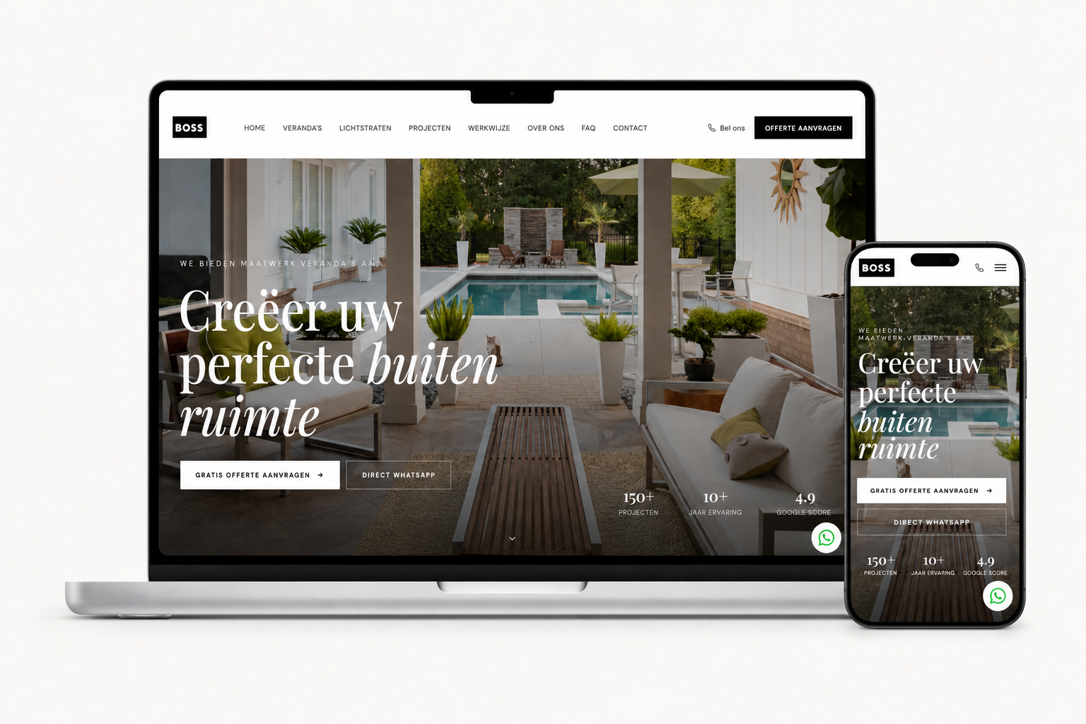Maatwerk Site & Configurator - Boss Veranda's