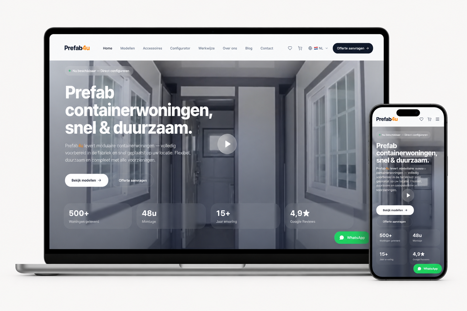 Custom Webshop & Configurator - Prefab4u